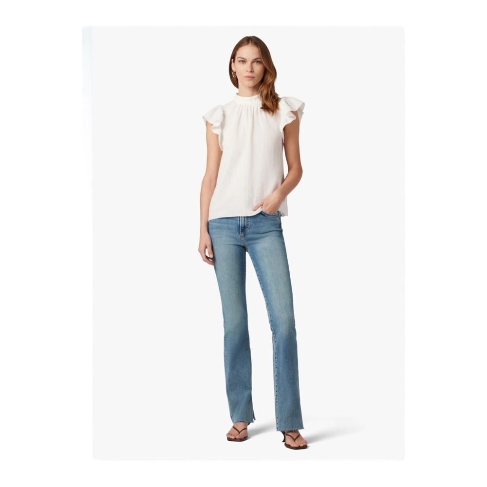 Joe's Cotton Gauze Flutter Sleeve Top in White NWOT